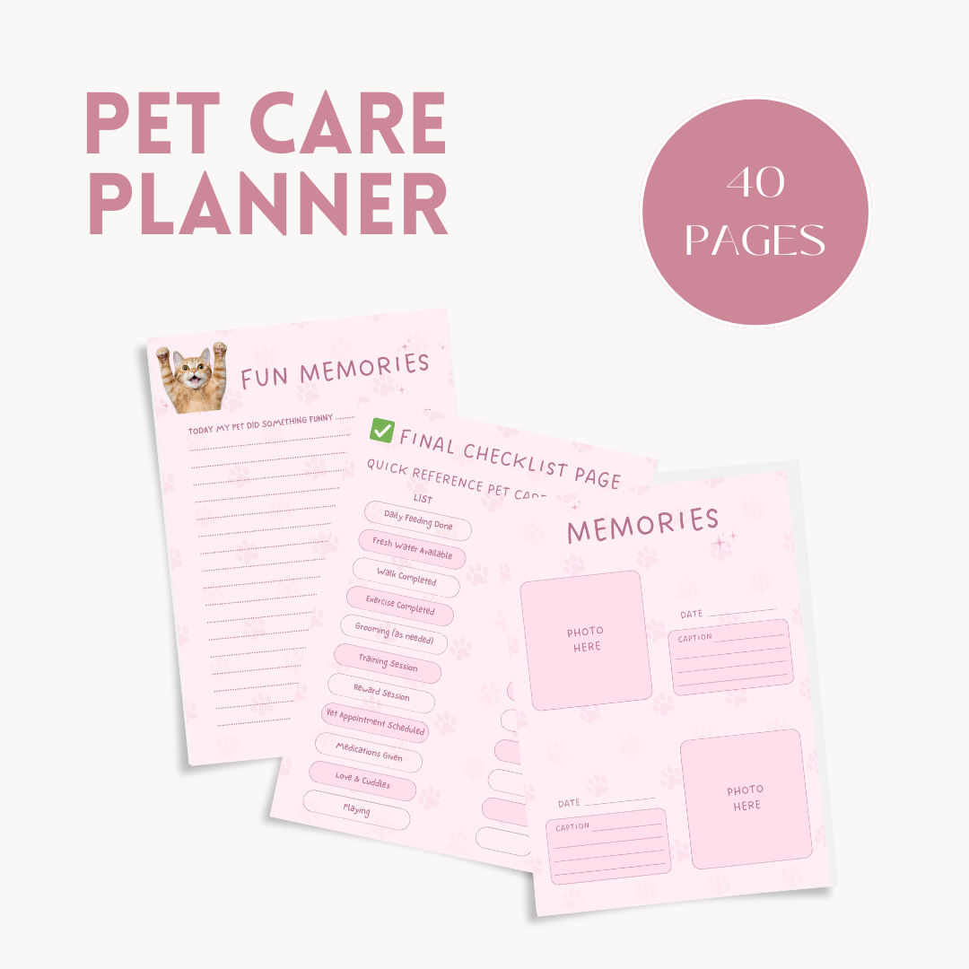 Ultimate Pet Care Planner | Organize Vet Visits, Meals, Training & More
