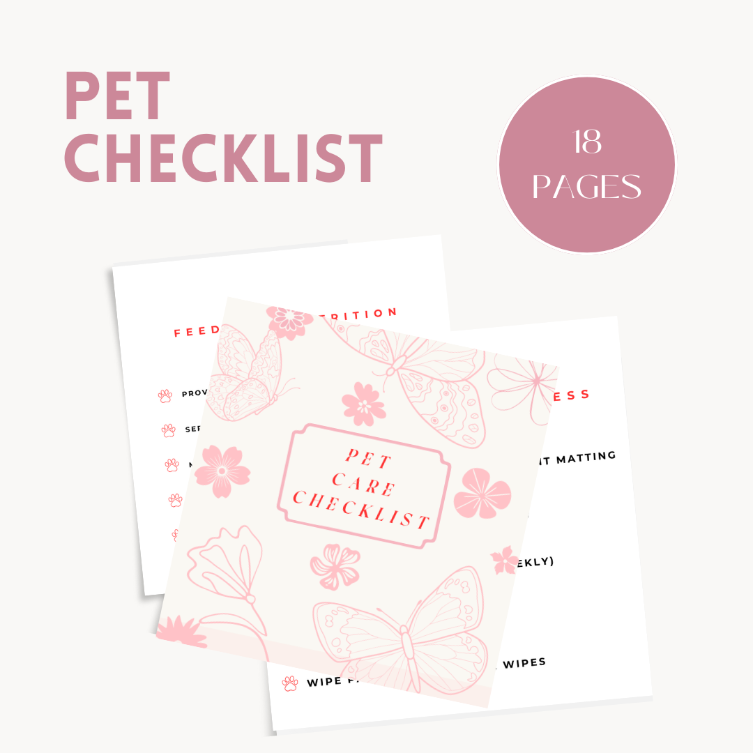 Digital Pet Care Checklist | Track Daily, Weekly & Monthly Pet Needs