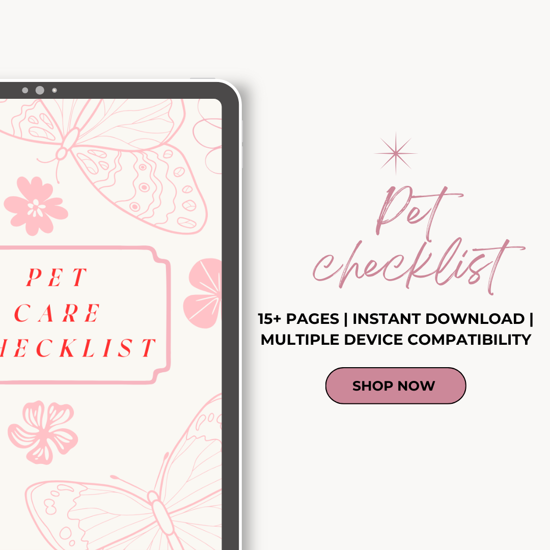 Digital Pet Care Checklist | Track Daily, Weekly & Monthly Pet Needs