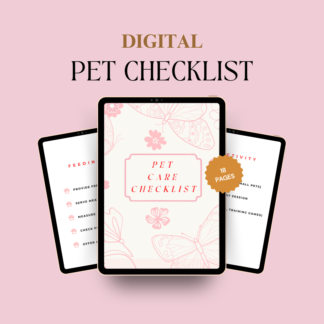 Digital Pet Care Checklist | Track Daily, Weekly & Monthly Pet Needs