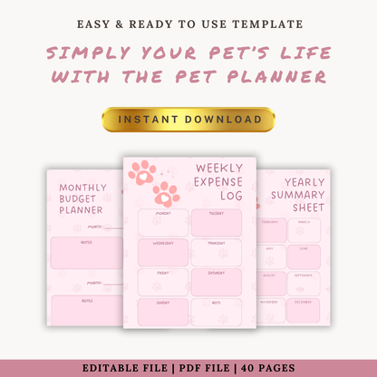 Ultimate Pet Care Planner | Organize Vet Visits, Meals, Training & More