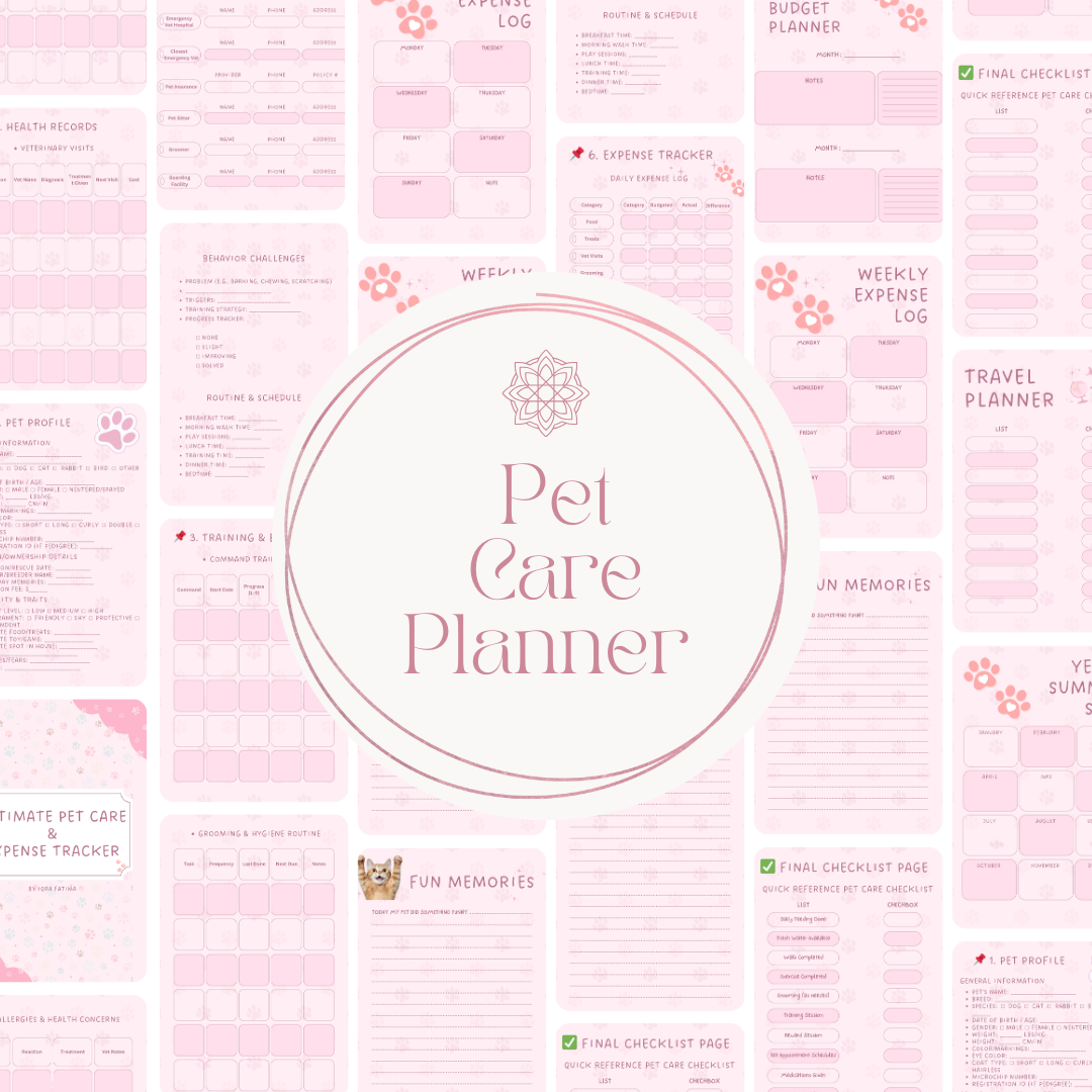 Ultimate Pet Care Planner | Organize Vet Visits, Meals, Training & More