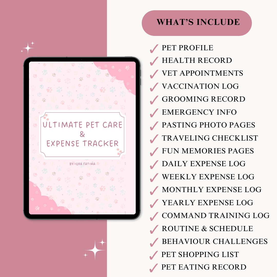 Ultimate Pet Care Planner | Organize Vet Visits, Meals, Training & More