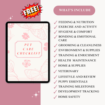 Pet Care Bundle | Puppy Training eBook + Digital Pet Planner (+ Free Checklist)