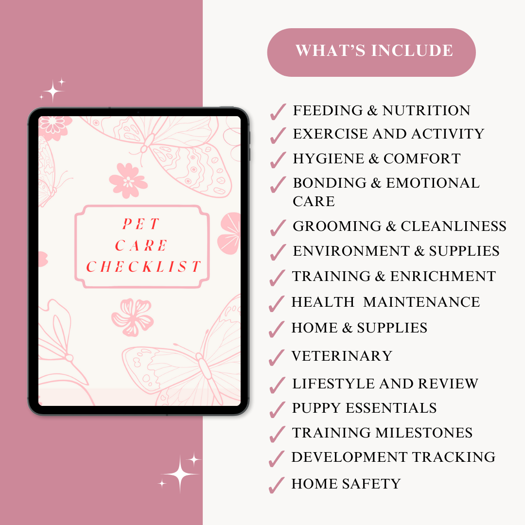 Digital Pet Care Checklist | Track Daily, Weekly & Monthly Pet Needs