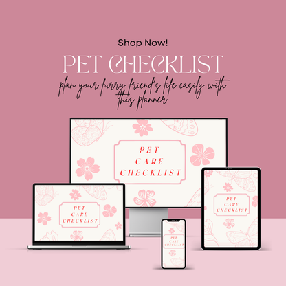 Digital Pet Care Checklist | Track Daily, Weekly & Monthly Pet Needs