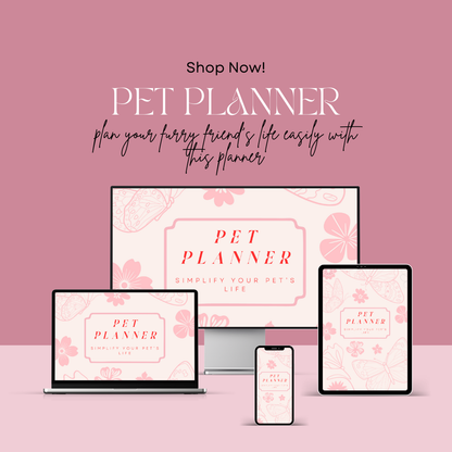Digital Pet Planner | Track Vet Visits, Meals, Grooming & Training