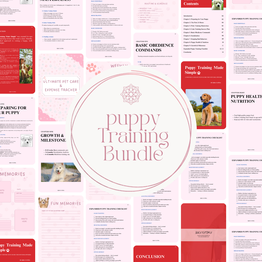 Puppy Training & Pet Care Bundle | Puppy Training eBook + Digital Pet Care Planner